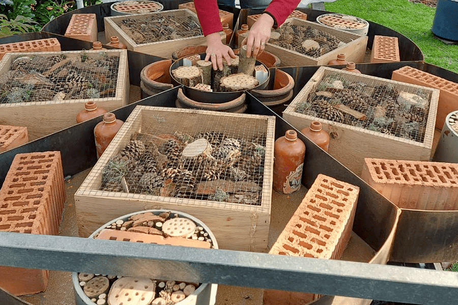 Maken bloem insectenhotel